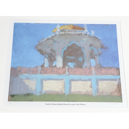 11 - A Limited Edition signed print by Colin Watson. Titled Tomb of Sultan Bolkiah Brunei. 23/500. 53x48c... 