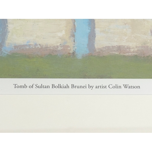 11 - A Limited Edition signed print by Colin Watson. Titled Tomb of Sultan Bolkiah Brunei. 23/500. 53x48c... 