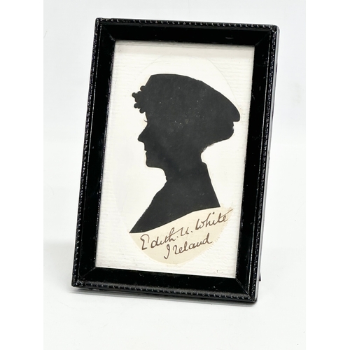 30 - A silhouette picture. Edith White (1855-1946) 11x15.5cm