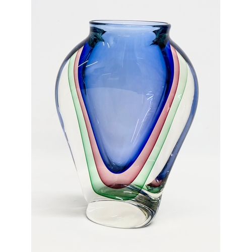 33 - A large Murano Vetreria Artistica Oval ‘Cobra’ vase. Original design by Luigi Onesto. 19x27cm
