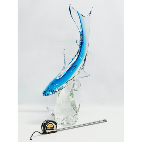 38 - A large Archimede Seguso Murano Glass shark. 66cm.