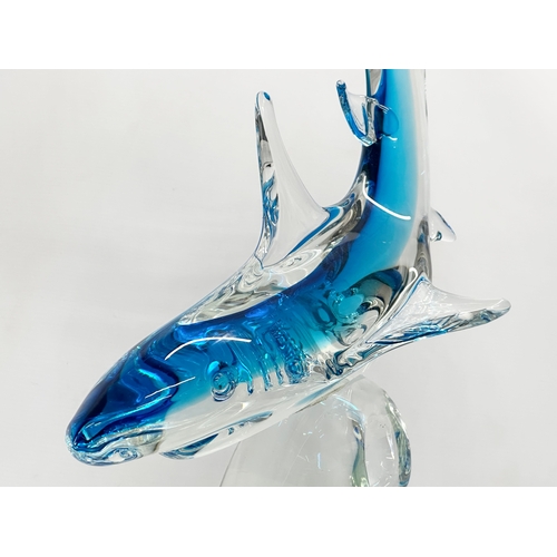 38 - A large Archimede Seguso Murano Glass shark. 66cm.