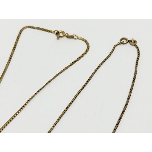 408 - 2 vintage 9ct gold chains/necklaces. 6.49 grams.