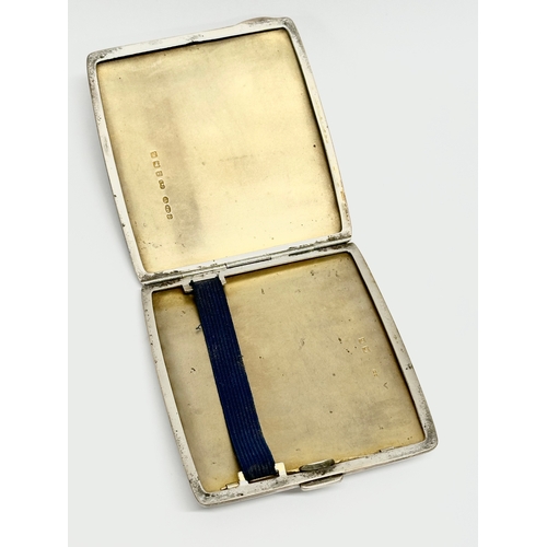 414 - A silver cigarette case. 123.55 grams.