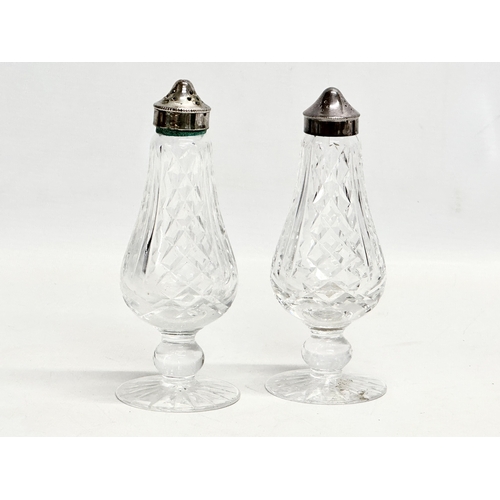 122 - A pair of Waterford Crystal ‘Glengarriff’ salt and pepper shakers. 16cm