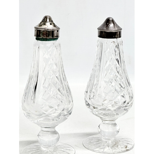 122 - A pair of Waterford Crystal ‘Glengarriff’ salt and pepper shakers. 16cm
