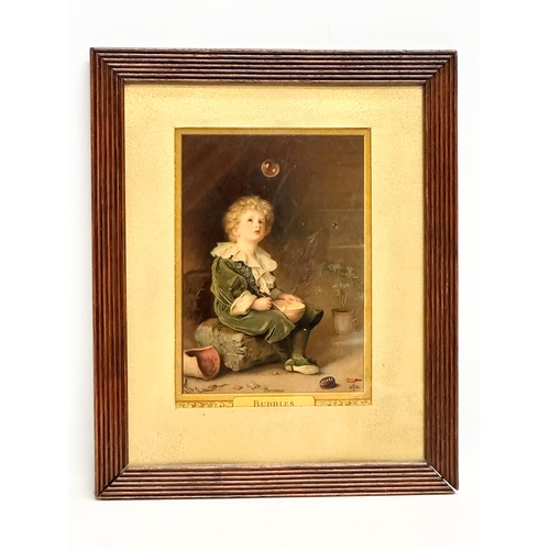55 - A good quality late 19th century oak framed ‘Bubbles’ Pears print. 24x29cm