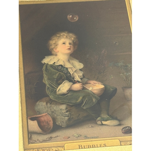 55 - A good quality late 19th century oak framed ‘Bubbles’ Pears print. 24x29cm