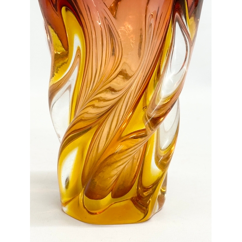 73 - A 1960’s Swirl Glass vase by Josef Hospodka for Chribska Glassworks. 11.5x17.5cm