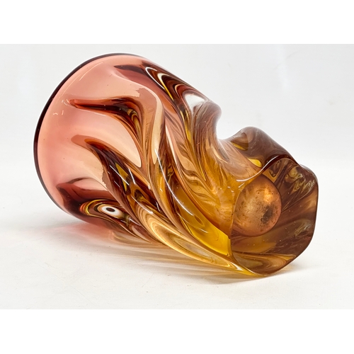 73 - A 1960’s Swirl Glass vase by Josef Hospodka for Chribska Glassworks. 11.5x17.5cm