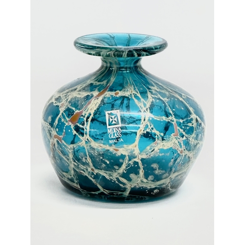 74 - An Art Glass ‘Blue Crizzle’ vase designed by Michael Harris for Mdina Glass, Malta.
