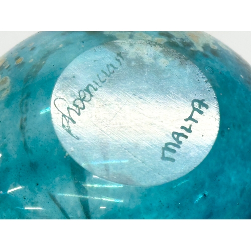 75 - A Phoenician Glass iridescent bottle vase. Malta. 16cm