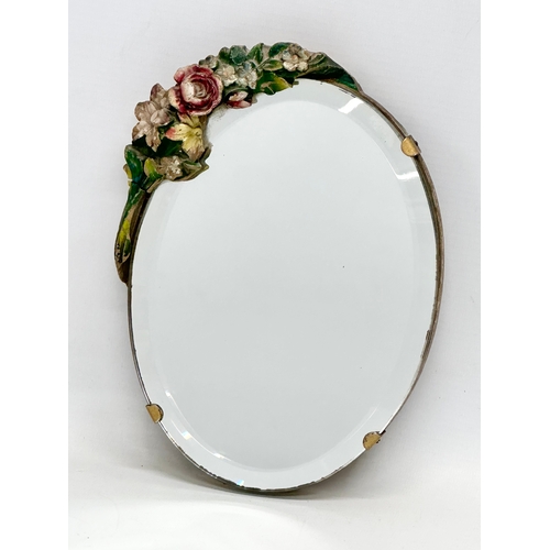 80 - A 1930’s Barbola bevelled mirror. 17x22cm