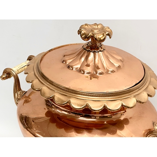 151 - A Victorian copper samovar tea urn. 38x39x42cm