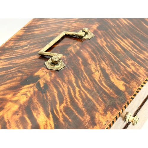 159 - A good quality Victorian inlaid curly maple violin case. 82x25x12cm