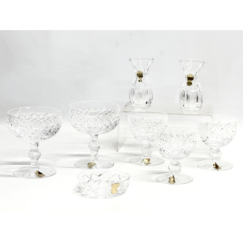 126 - Waterford Crystal. A pair of of Waterford Crystal ‘Boyne’ champagne coupes 9.5x11cm. 3 short stem Wa... 