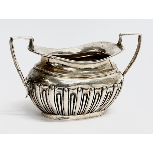 427 - A late 19th century silver sucrier and matching cream jug by James and William Deakin. Circa 1894-18... 