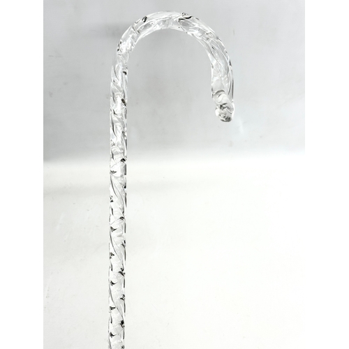 139 - A Victorian glass walking stick. 83cm