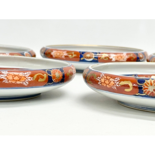 363 - 5 vintage Japanese Gold Imari hand painted shallow bowls. 19x4cm