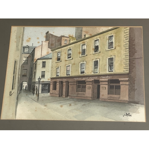 160 - A watercolour drawing by John Sefton. Castle Arcade, Belfast 1921. 28.5x22cm. Frame 40.5x34.5cm