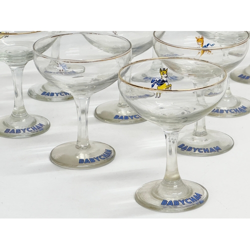 191 - 10 Mid Century Babycham cocktail glasses.