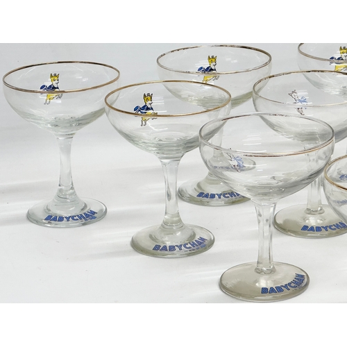 191 - 10 Mid Century Babycham cocktail glasses.