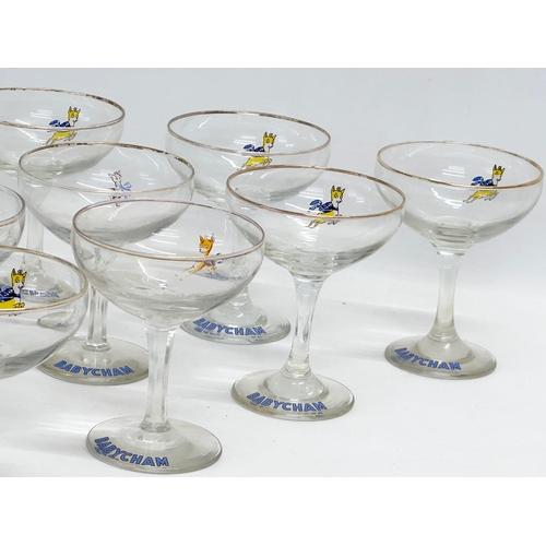 191 - 10 Mid Century Babycham cocktail glasses.