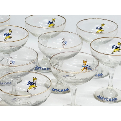 191 - 10 Mid Century Babycham cocktail glasses.