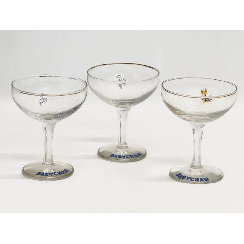 191 - 10 Mid Century Babycham cocktail glasses.