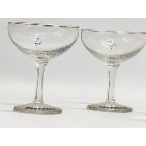 191 - 10 Mid Century Babycham cocktail glasses.