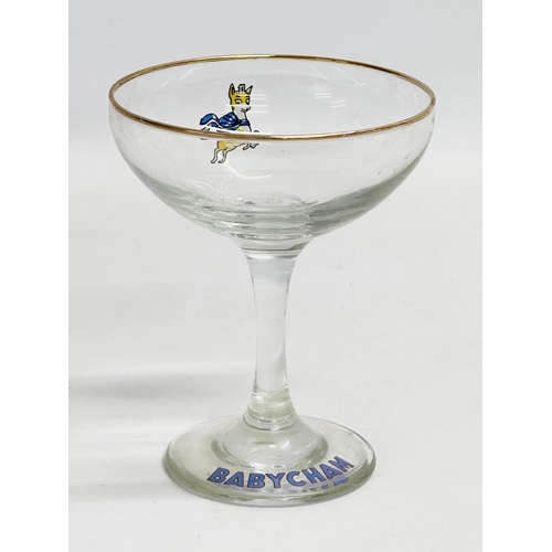 191 - 10 Mid Century Babycham cocktail glasses.