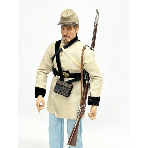 555 - A Sideshow Toys American Civil War Brotherhood of Arms Confederate Infantry Action Figure. 32cm