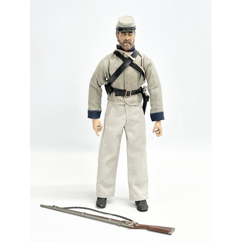 559 - A Sideshow Toys American Civil War Brotherhood of Arms Confederate Infantry Action Figure. 32.5cm