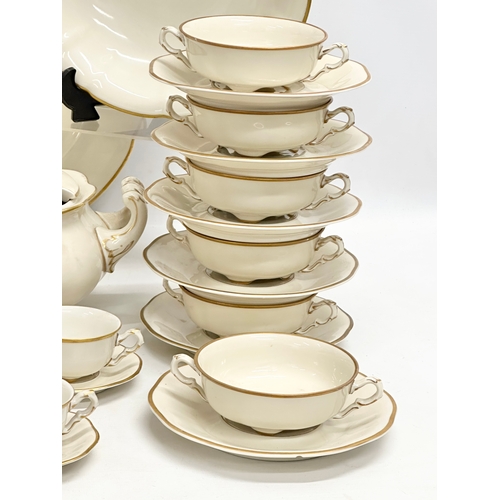 166 - A 46 piece Pirkenhammer ‘Avignon’ Fine China tea, coffee and dinner service. Early 20th century, Cze... 