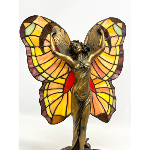 357 - A Crosa Tiffany Style Fairy table lamp. 30x40cm