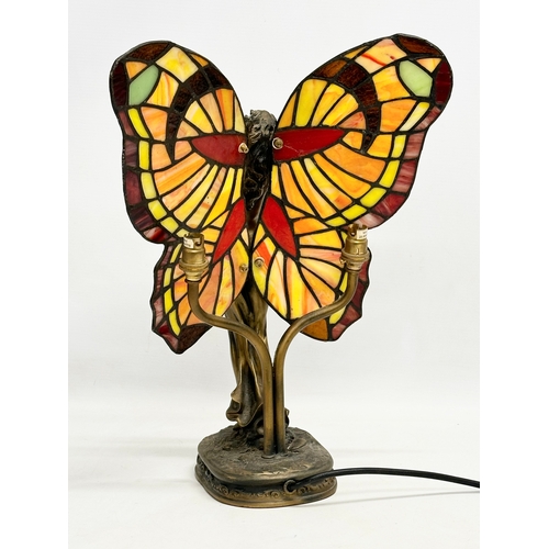 357 - A Crosa Tiffany Style Fairy table lamp. 30x40cm