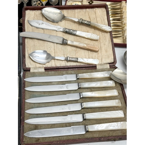 351 - A large quantity of vintage cutlery. Silver plate, EPNS, stainless.