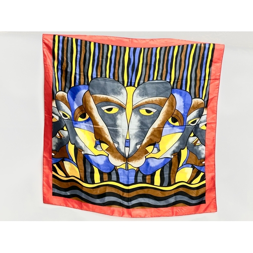 444 - 8 vintage silk scarves.