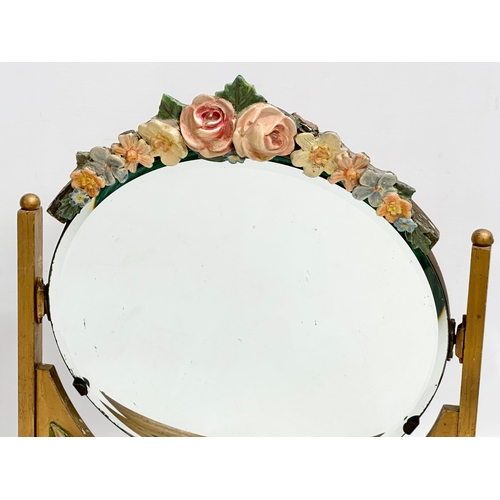 112 - A 1930’s Barbola dressing mirror. 29.5x12x38cm