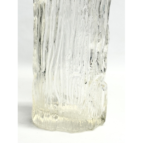 142 - A Mid Century Swedish Textured Bark glass vase.. 1960’s. 21cm