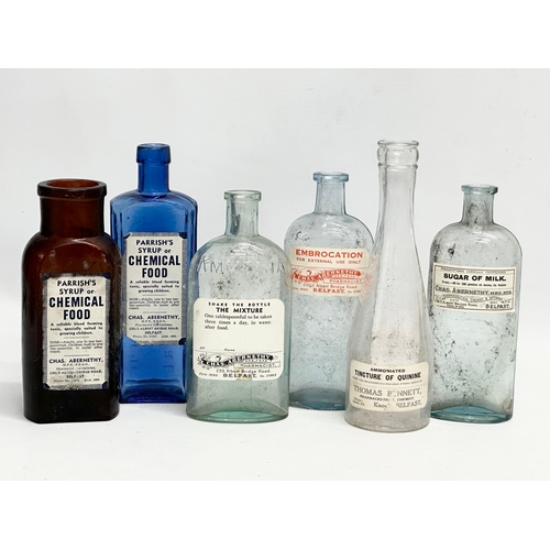 308 - A collection of late 19th/early 20th century Chas Abernethy Pharmacist jars/chemist jars. Belfast.