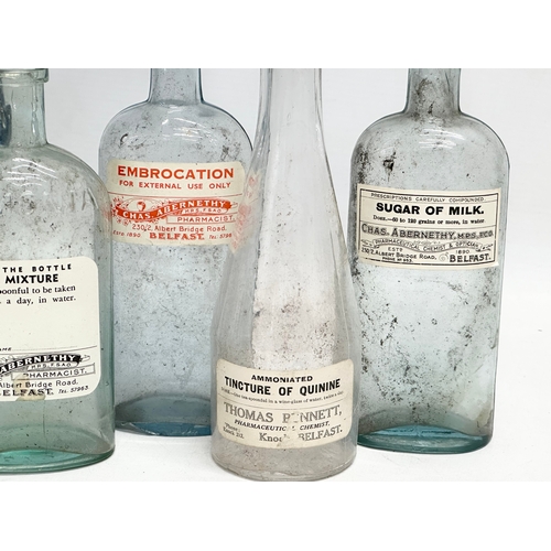 308 - A collection of late 19th/early 20th century Chas Abernethy Pharmacist jars/chemist jars. Belfast.