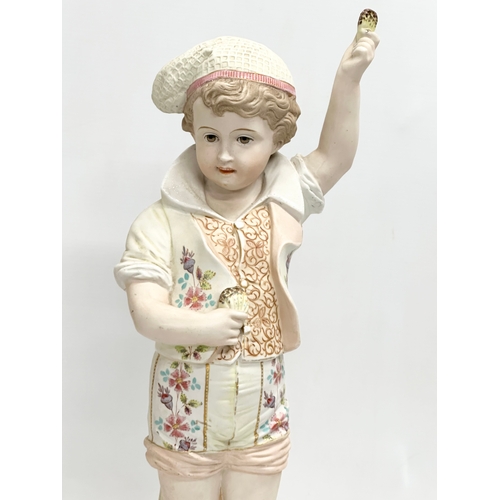 277 - A pair of large late 19th/early 20th century German Bisque figurines. Heubach style. Circa 1900. 49c... 