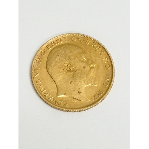 448 - A gold half sovereign. 1907.