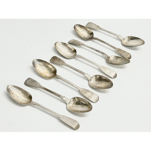 458 - A set of 8 Irish William IV silver tea spoons. Dublin mark. 1831. 184.33 grams.