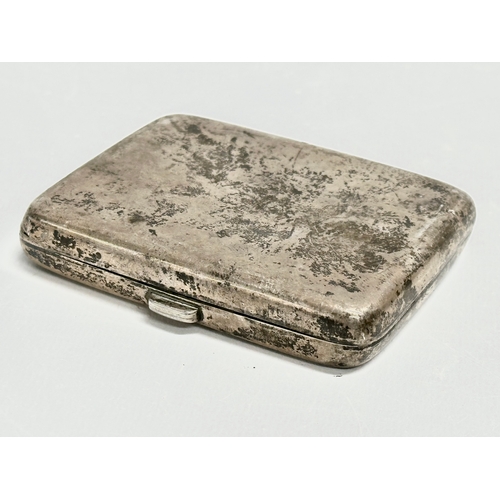 460 - A early 20th century William Bruford silver cigarette case. Circa 1905. 107.69 grams.