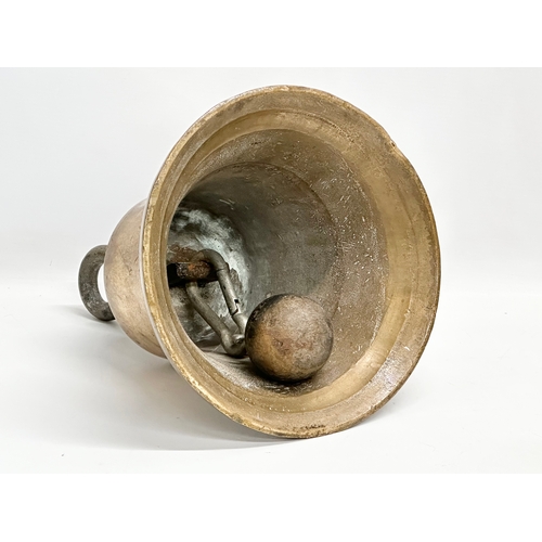 242 - A large early 20th century George V bronze ships bell. 25x35cm