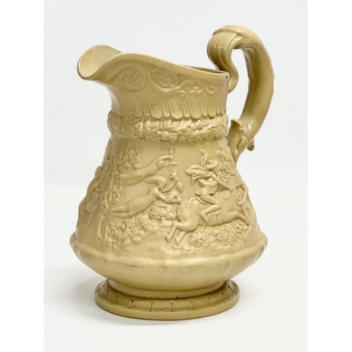 128 - A 19th century W. Ridgway & Co salt glazed jug. 1835. 17x15x20cm