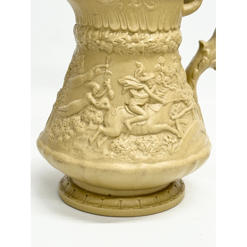128 - A 19th century W. Ridgway & Co salt glazed jug. 1835. 17x15x20cm