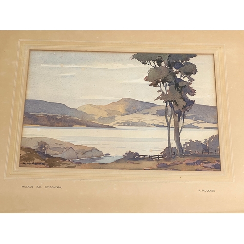 107 - A watercolour drawing by Richard Faulkner (1917-1988) Mulroy Bay, Co Donegal. 26x18cm. Frame 45x37cm